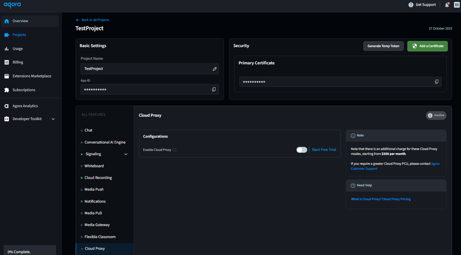 Enable Cloud Proxy